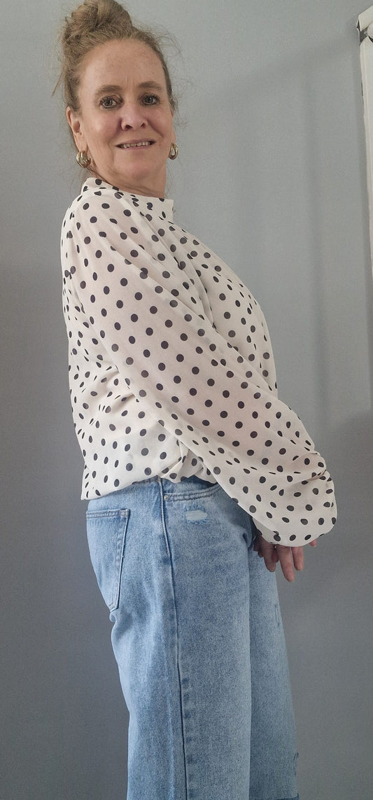 Polkadots blouse - Wit