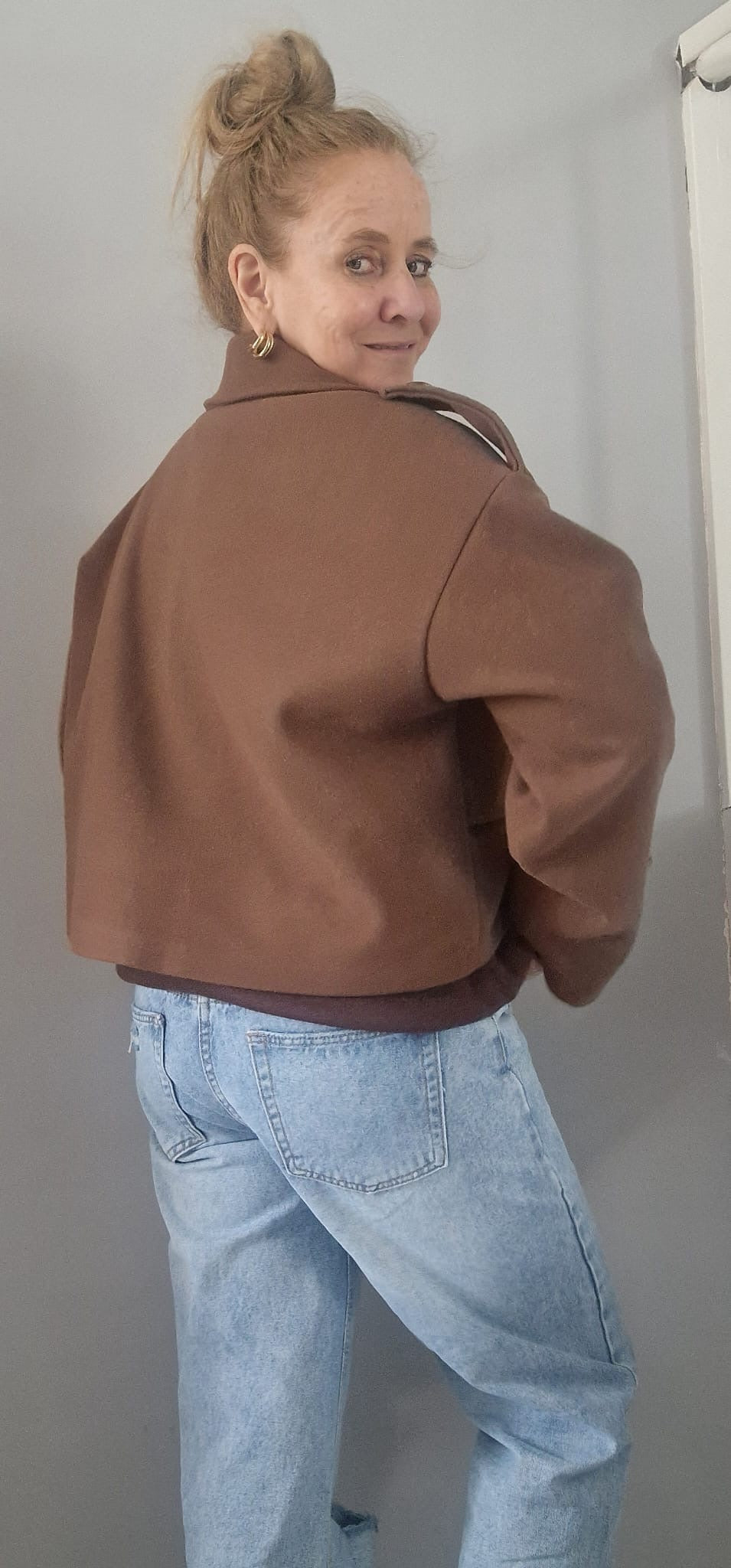 Trenchcoat Cropped Herfst - Bruin