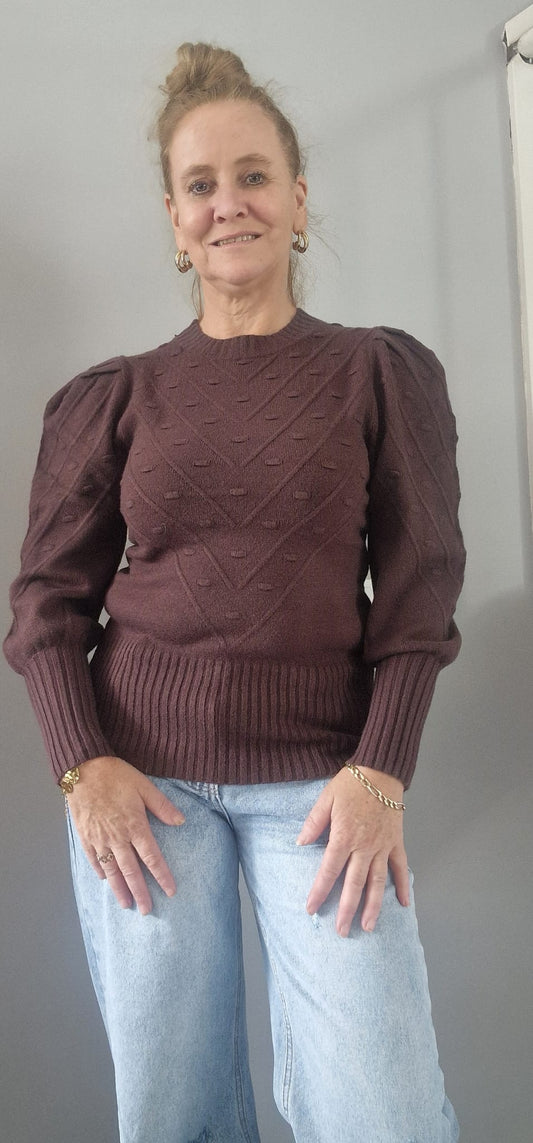 Puff sweater - Bruin