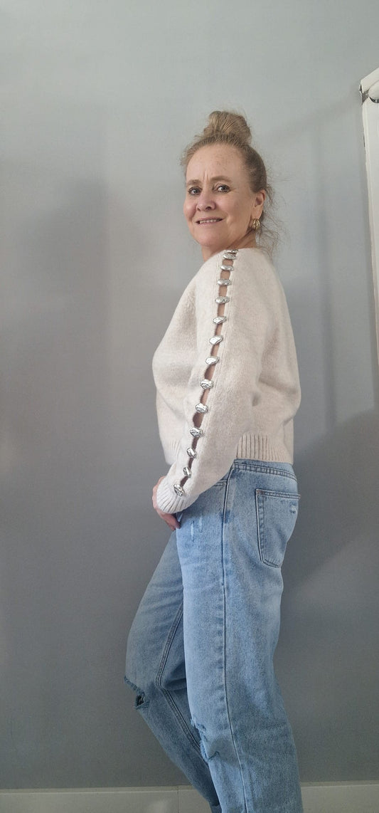 Open arm sweater - Beige