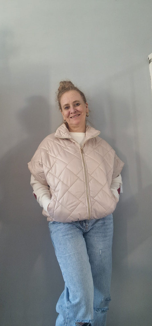 Bodywarmer met rits - Beige