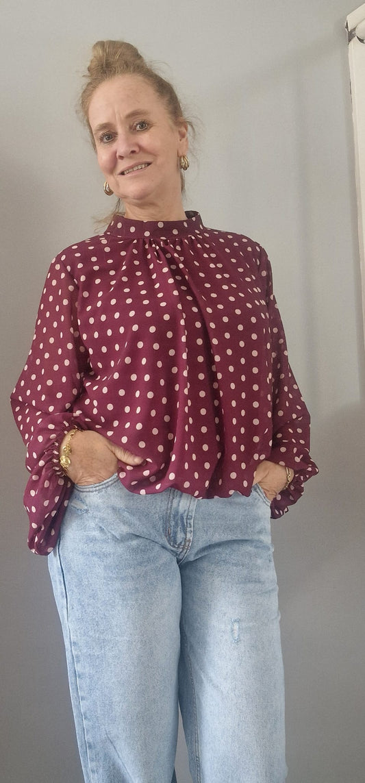 Polkadots blouse - Rood