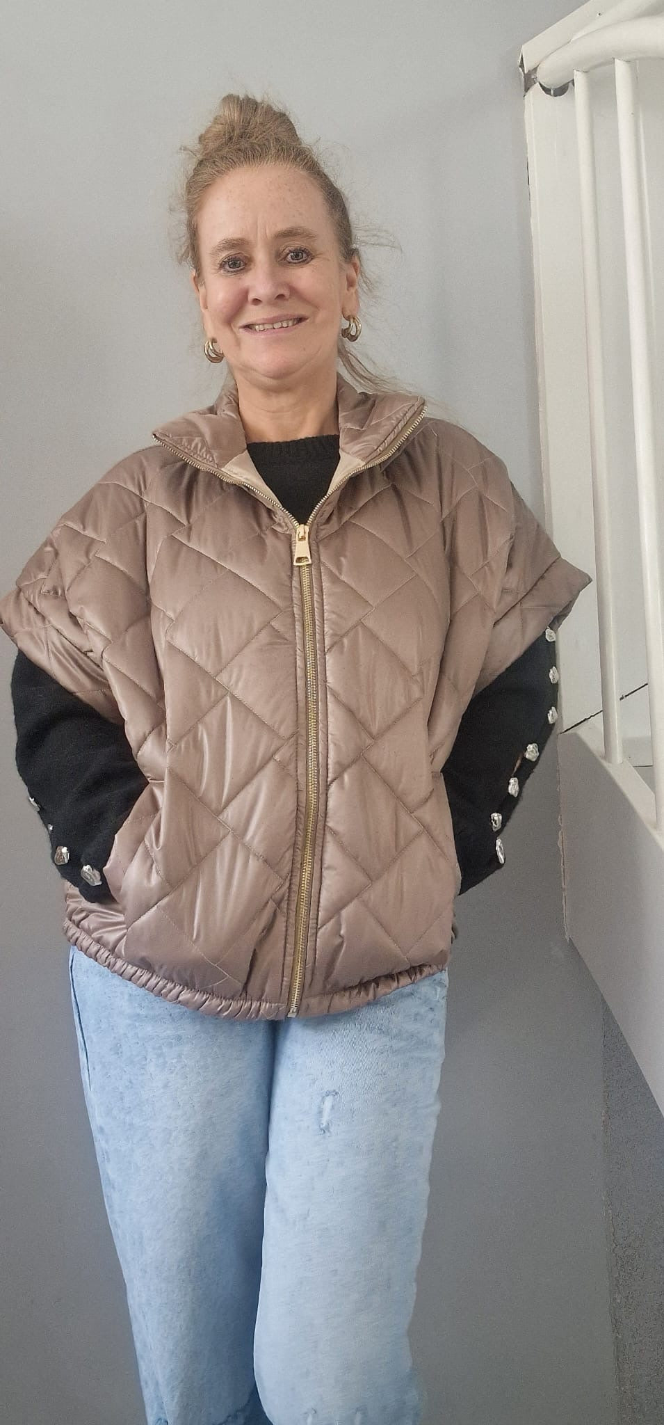 Body warmer met rits - Licht bruin