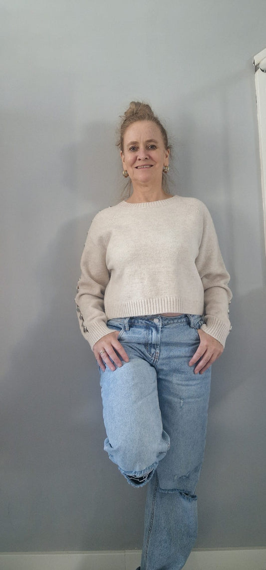 Open arm sweater - Beige