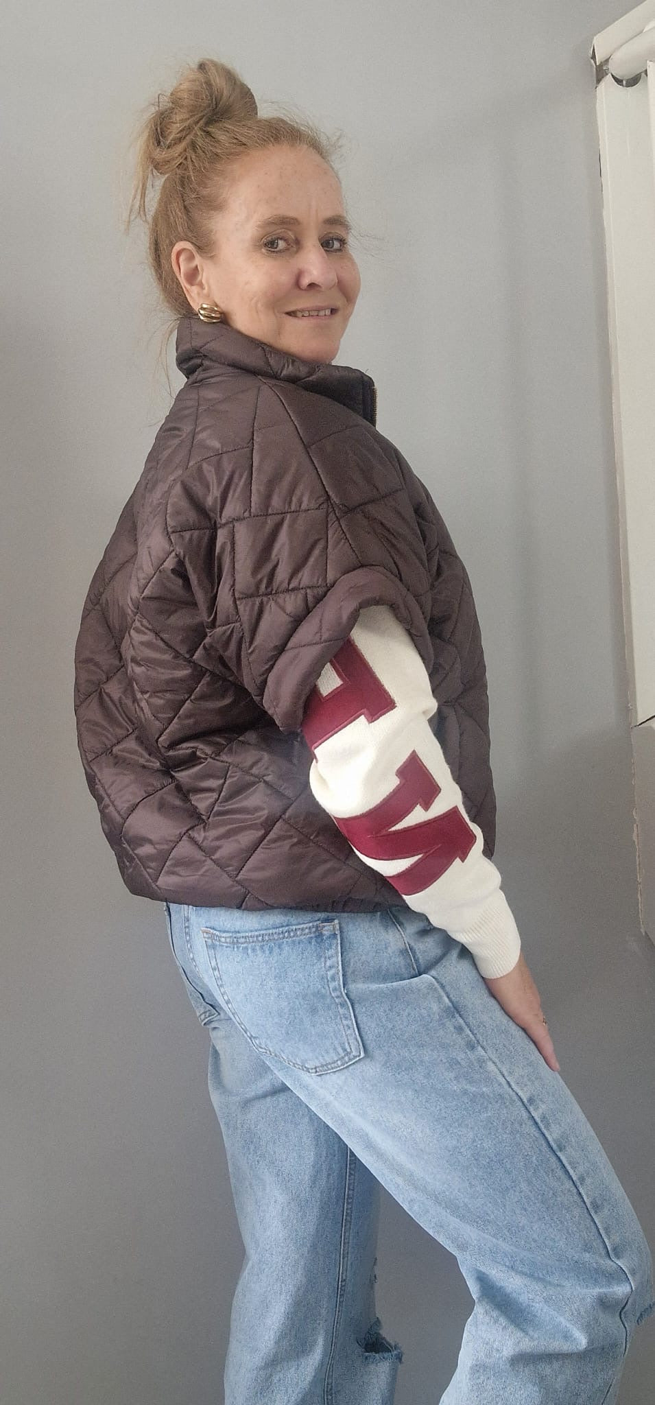 Body warmer met rits - Bruin