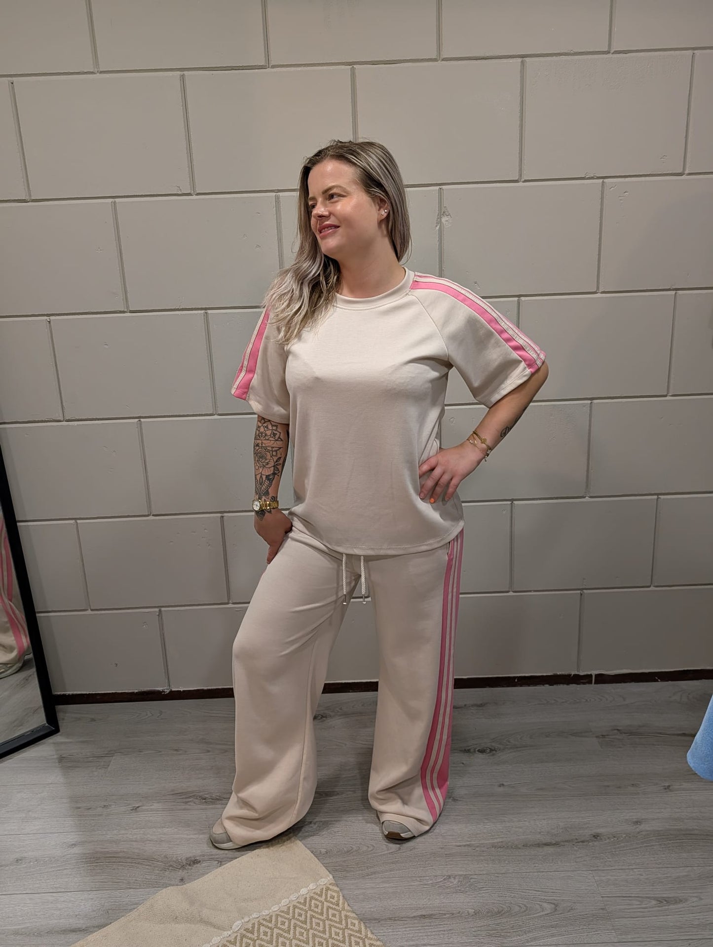 Comfy Beige Tweedelige Set